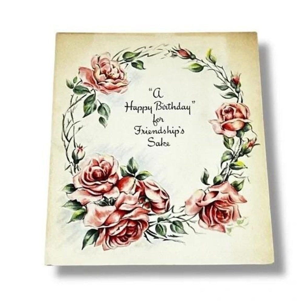 Hallmark A Happy Birthday for Friendships Sake c1947 Vintage Card EBX